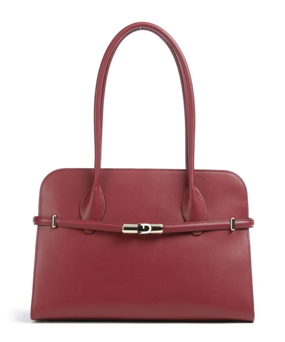 Goccia M Shopper fein genarbtes Kalbsleder dunkelrot