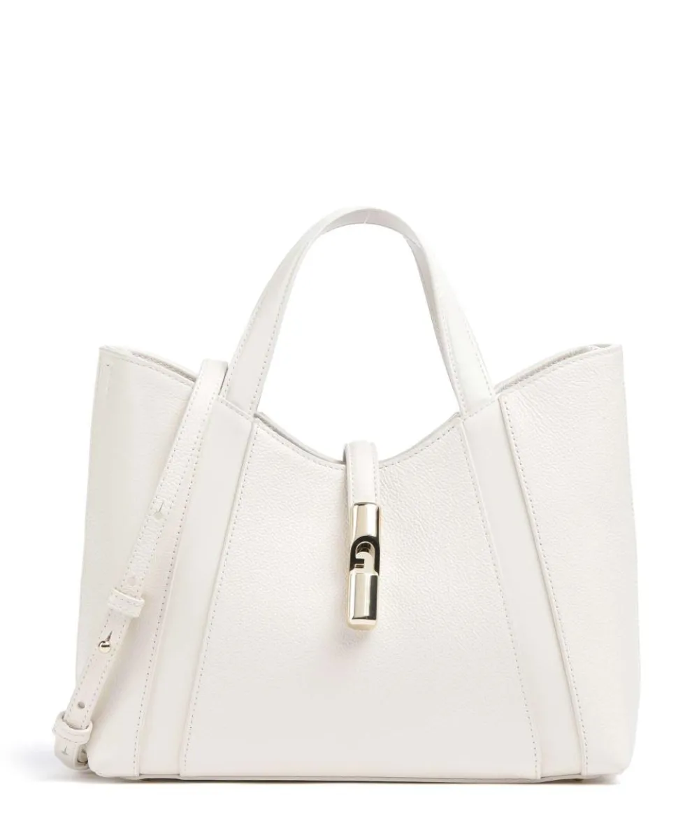 Goccia S Handtasche genarbtes Leder creme