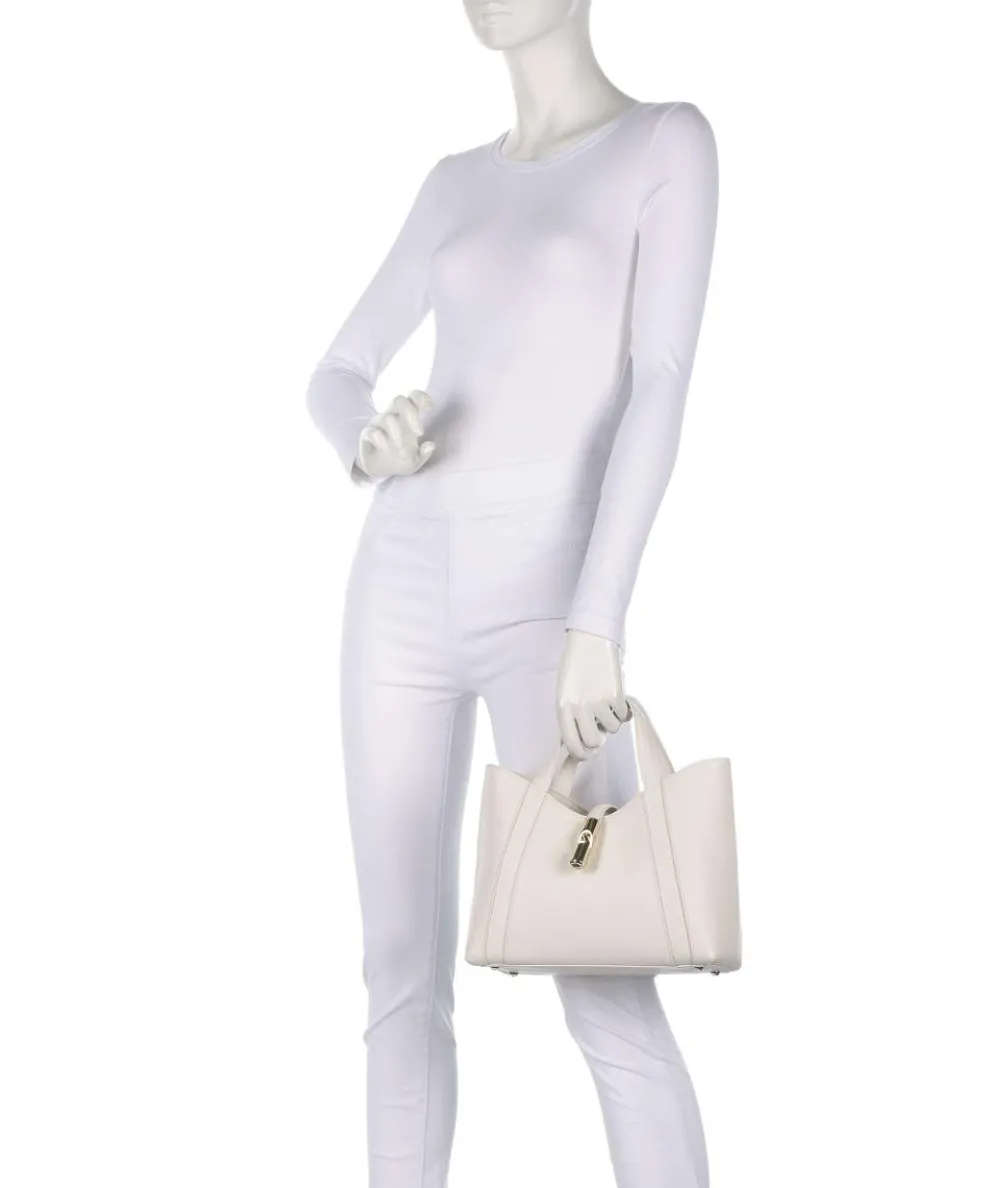 Goccia S Handtasche genarbtes Leder creme