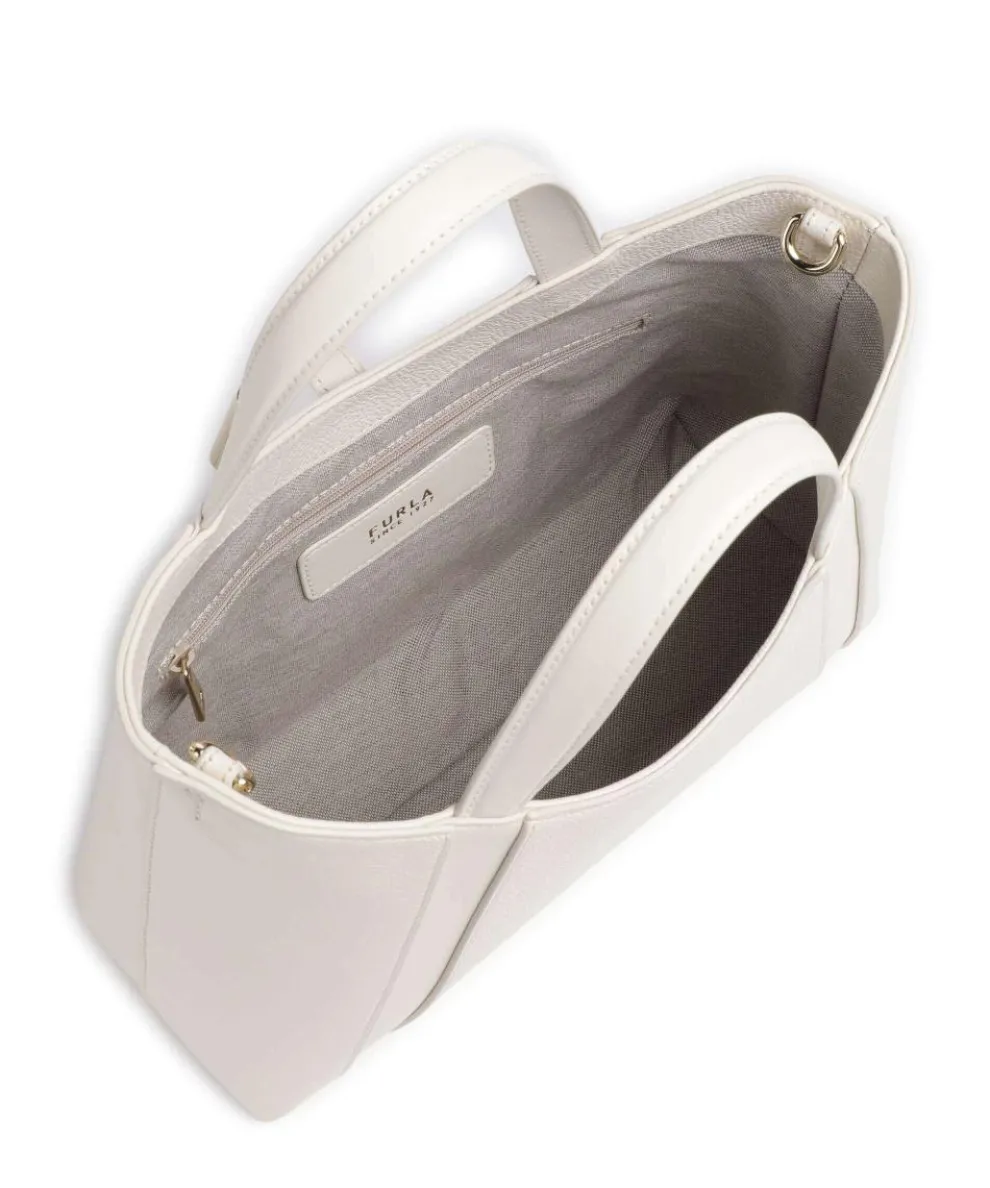 Goccia S Handtasche genarbtes Leder creme