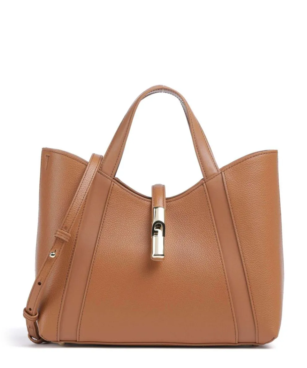 Goccia S Handtasche genarbtes Leder braun