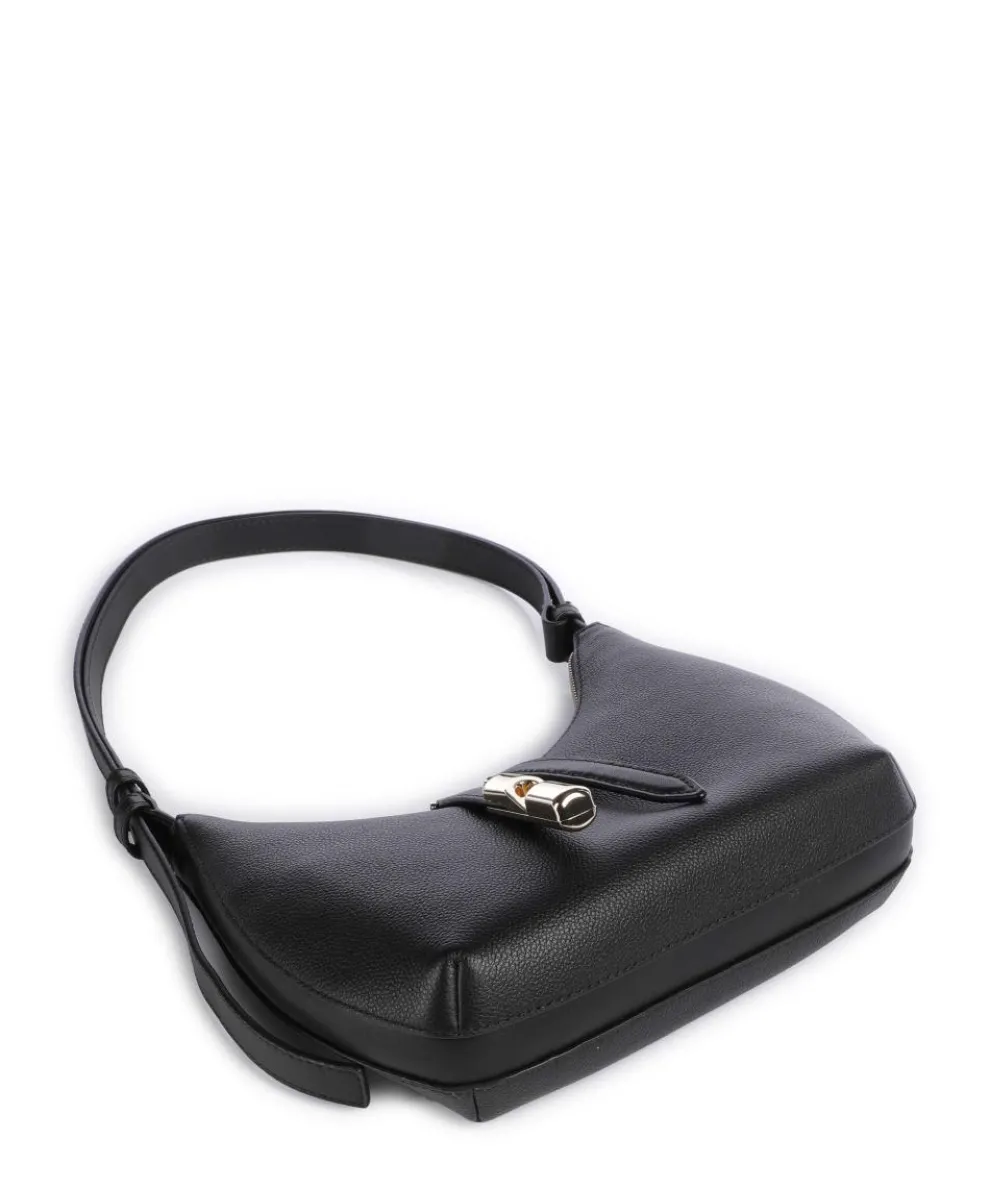 Goccia S Schultertasche genarbtes Kalbsleder schwarz