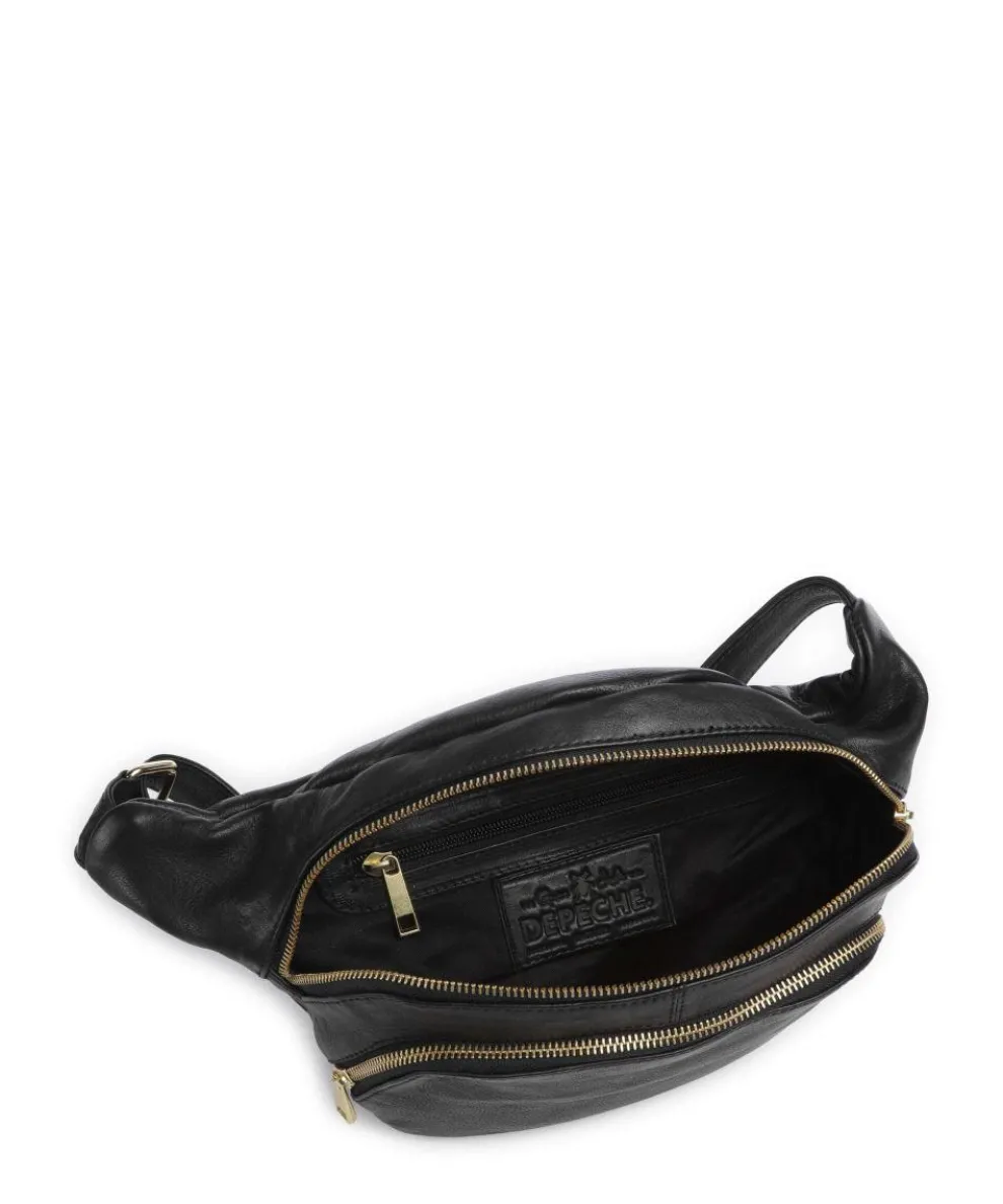Golden Chic Gürteltasche fein genarbtes Rindsleder schwarz