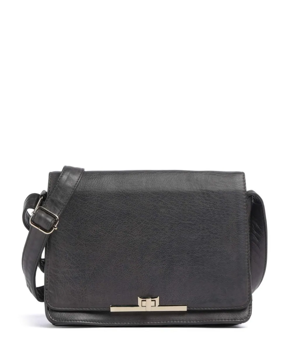 Golden Chic Umhängetasche genarbtes Rindsleder anthrazit