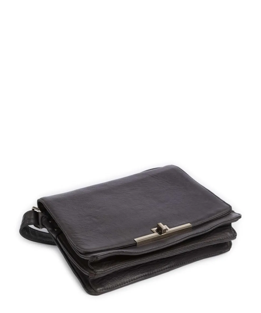 Golden Chic Umhängetasche genarbtes Rindsleder anthrazit