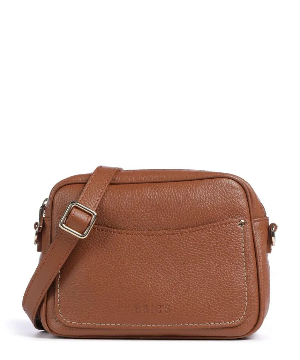 Gondola Magnolia Umhängetasche genarbtes Leder braun