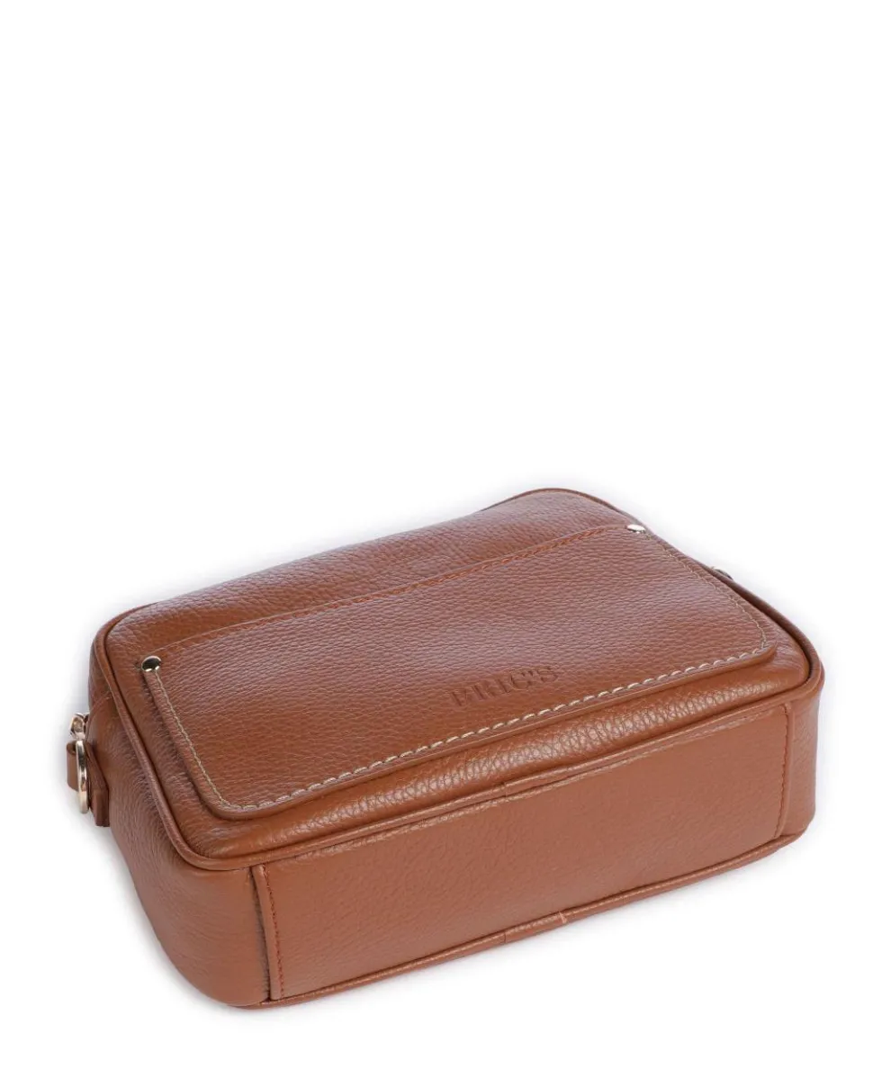 Gondola Magnolia Umhängetasche genarbtes Leder braun