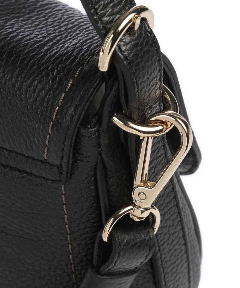 Gondola Stella medium Schultertasche genarbtes Leder schwarz