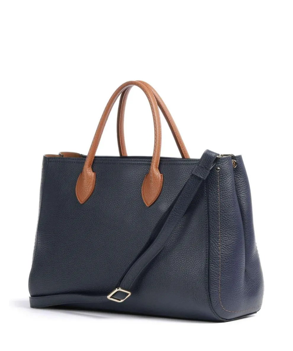 Gondola Tulipano Handtasche genarbtes Leder dunkelblau