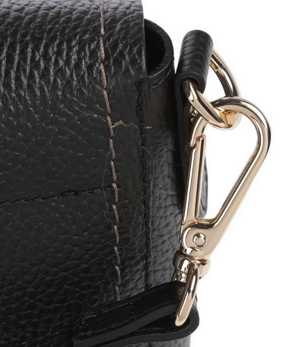 Gondola Umhängetasche genarbtes Leder schwarz