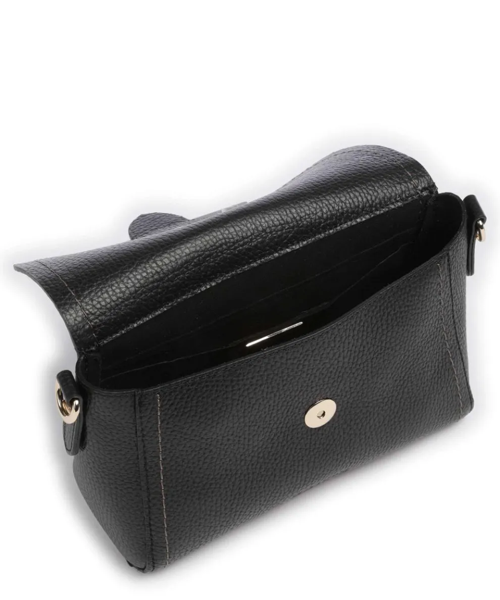 Gondola Umhängetasche genarbtes Leder schwarz