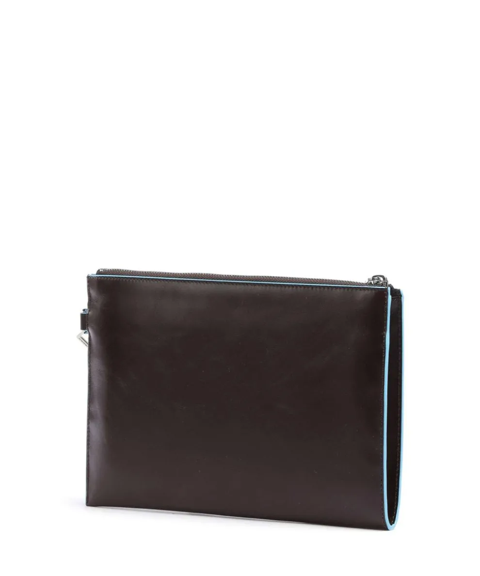 Blue Square Handgelenktasche fein genarbtes Leder mahagoni