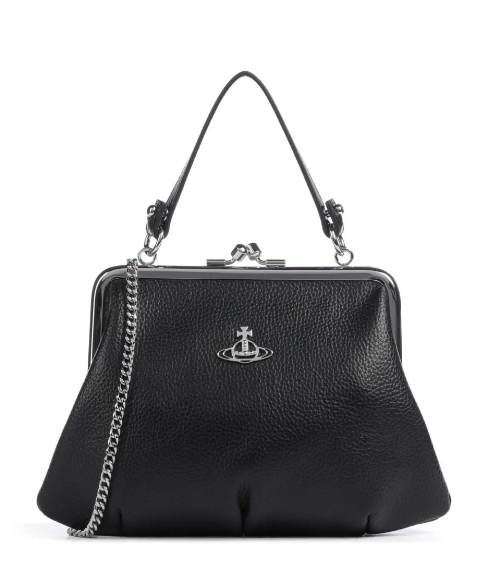 Granny Frame Grain Umhängetasche Lederimitat schwarz