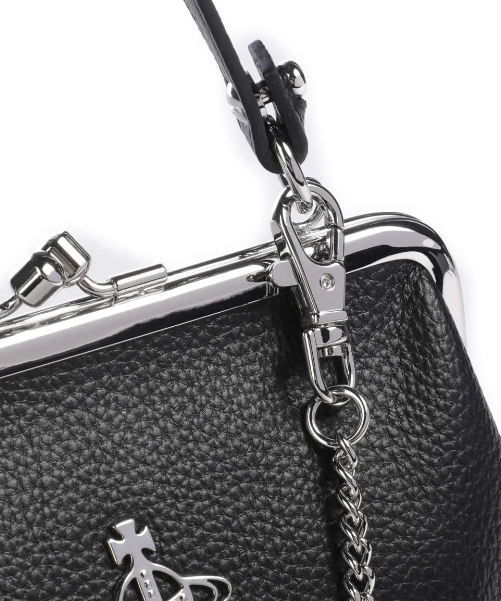 Granny Frame Grain Umhängetasche Lederimitat schwarz