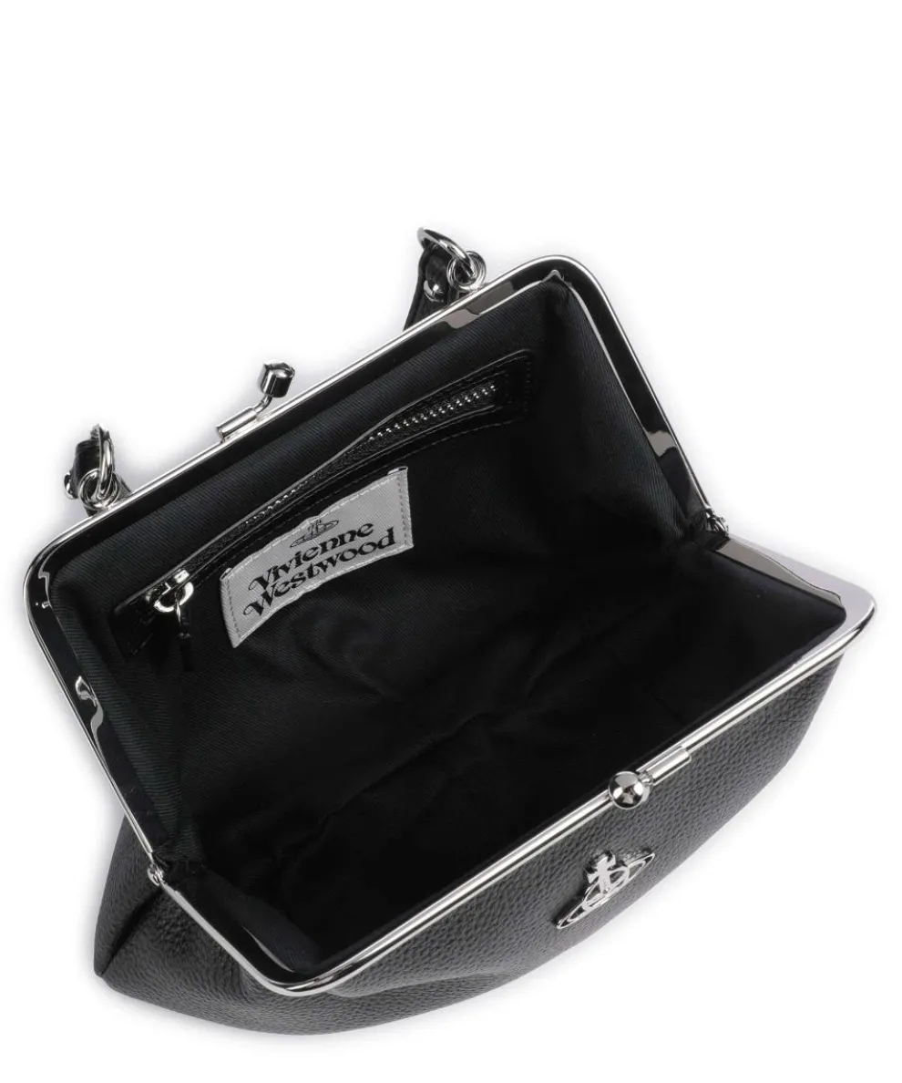 Granny Frame Grain Umhängetasche Lederimitat schwarz