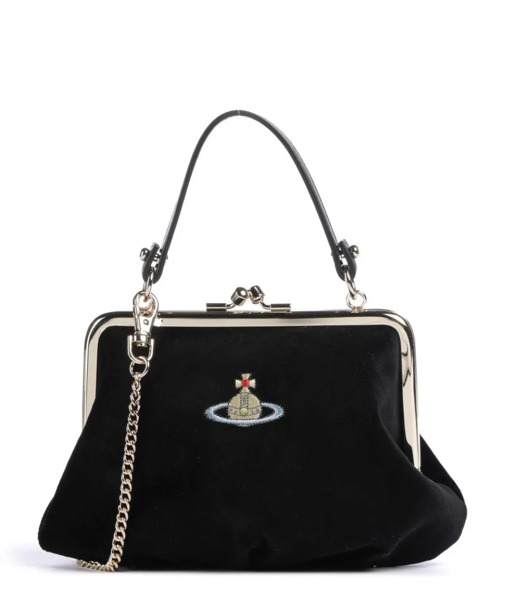 Granny Frame Velvet Umhängetasche Samtgewebe schwarz