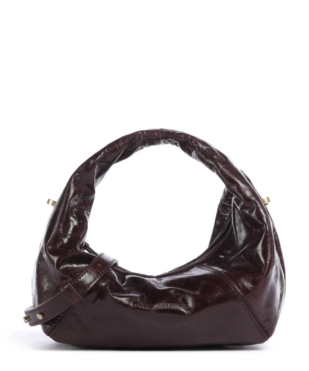 Greta Icon Crinkle Mini Handtasche genarbtes Rindsleder bordeaux