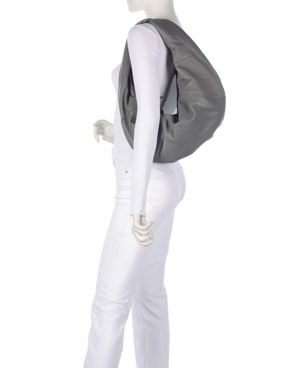 Greta Icon Silky Beuteltasche Lammleder grau