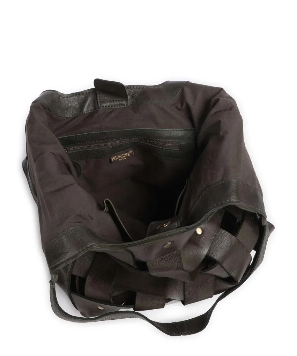 Griesgasse 4 Shopper genarbtes Rindsleder dunkelgrün