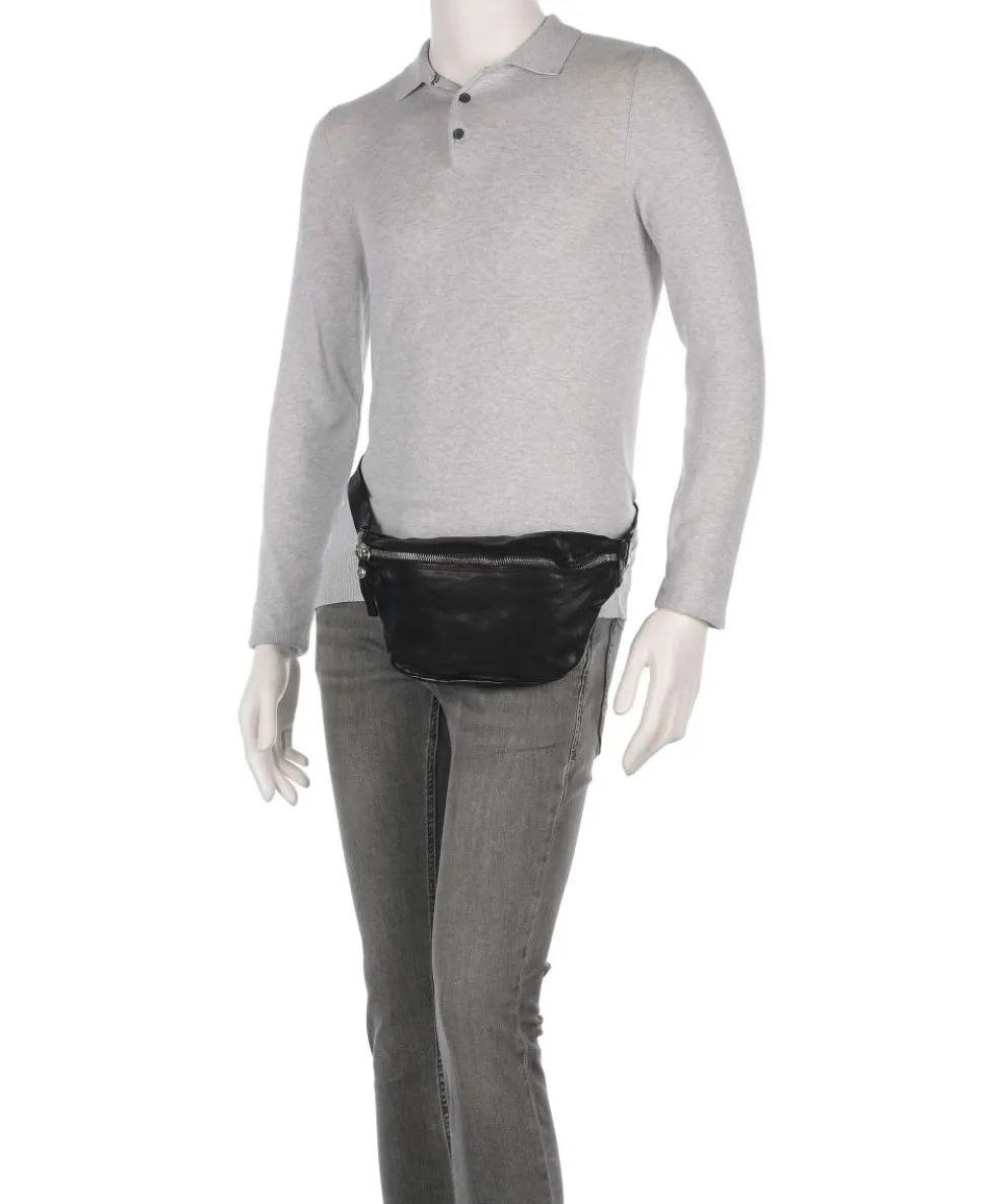 Gürteltasche fein genarbtes Rindsleder schwarz