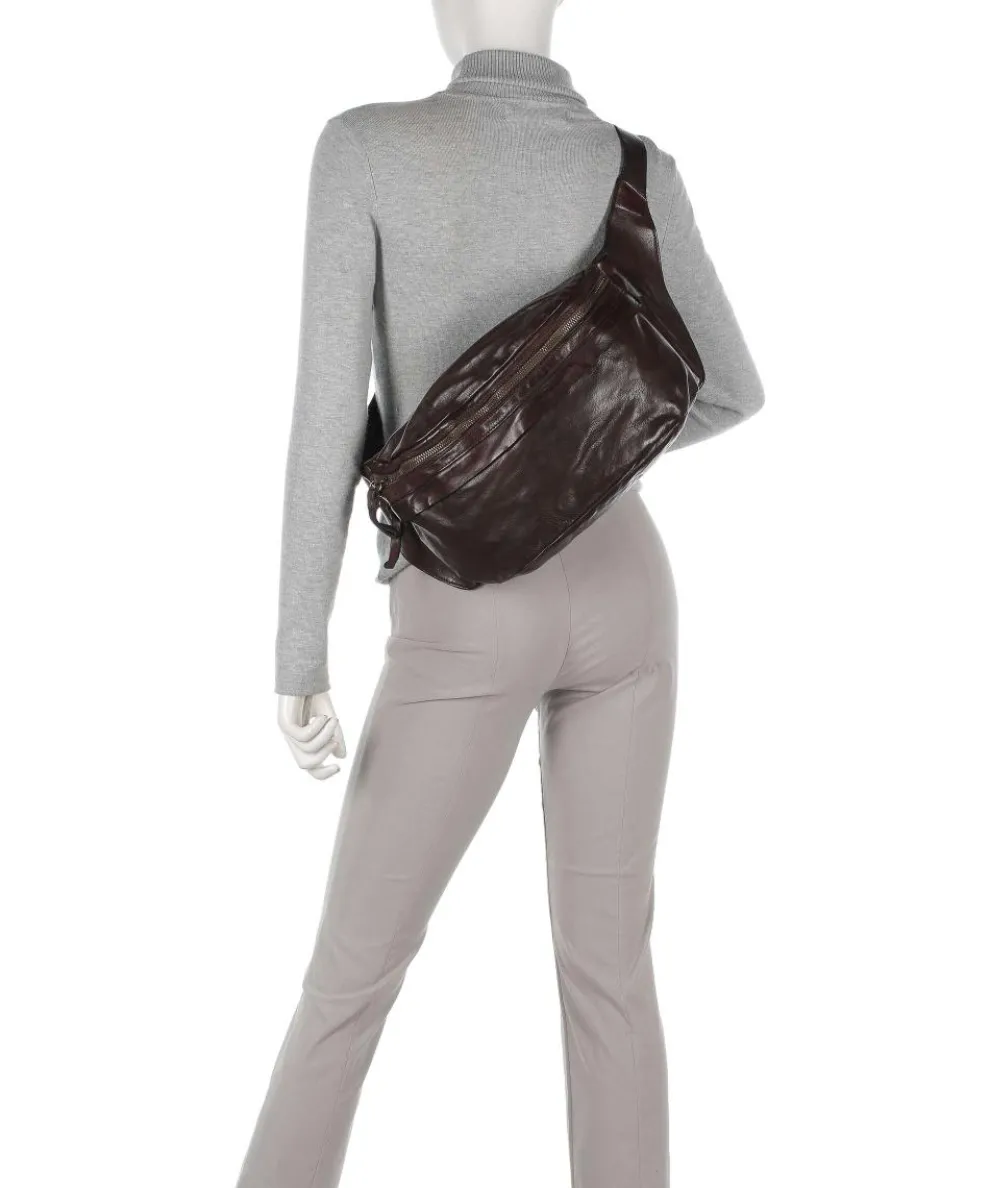 Gürteltasche genarbtes Rindsleder dunkelbraun