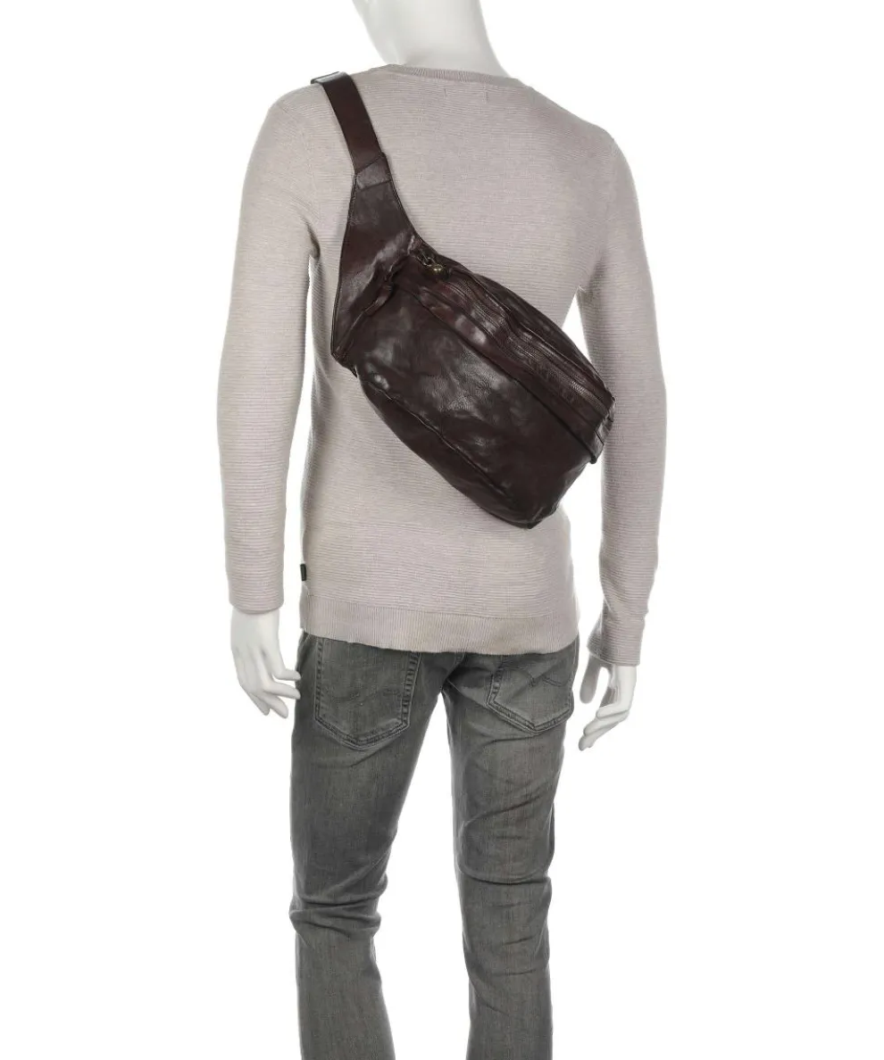 Gürteltasche genarbtes Rindsleder dunkelbraun