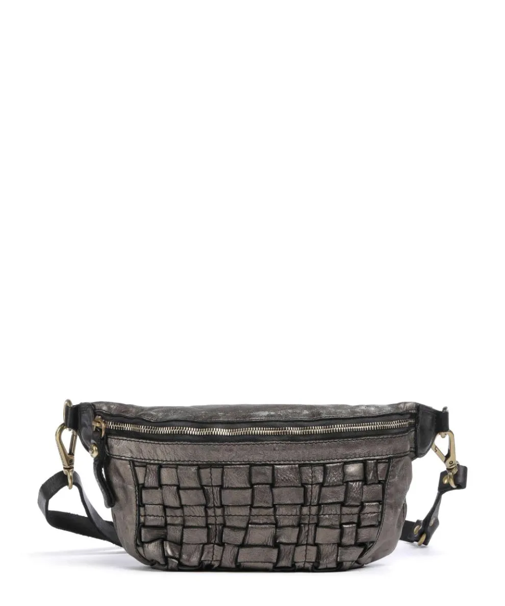 Gürteltasche genarbtes Rindsleder dunkelgrau