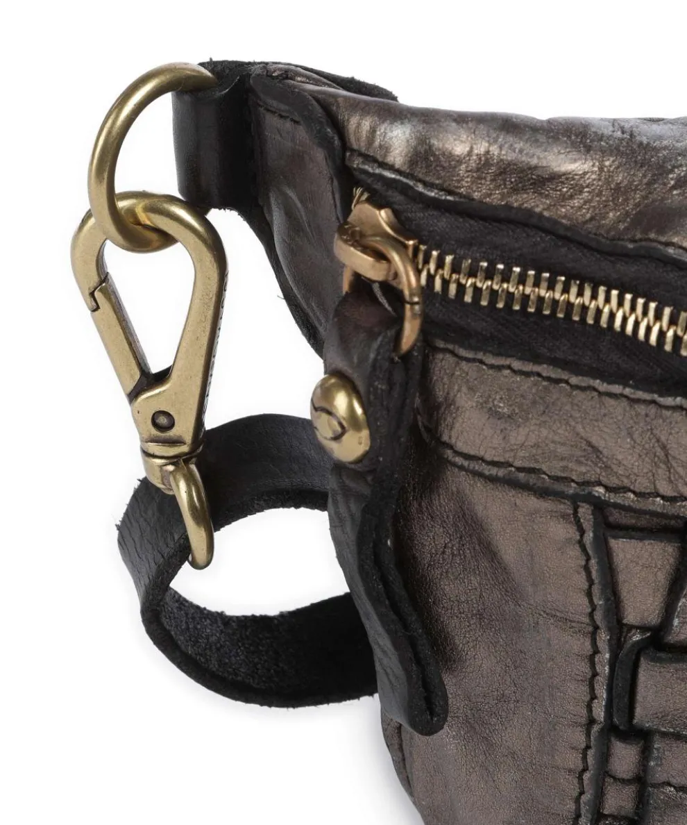 Gürteltasche genarbtes Rindsleder dunkelgrau