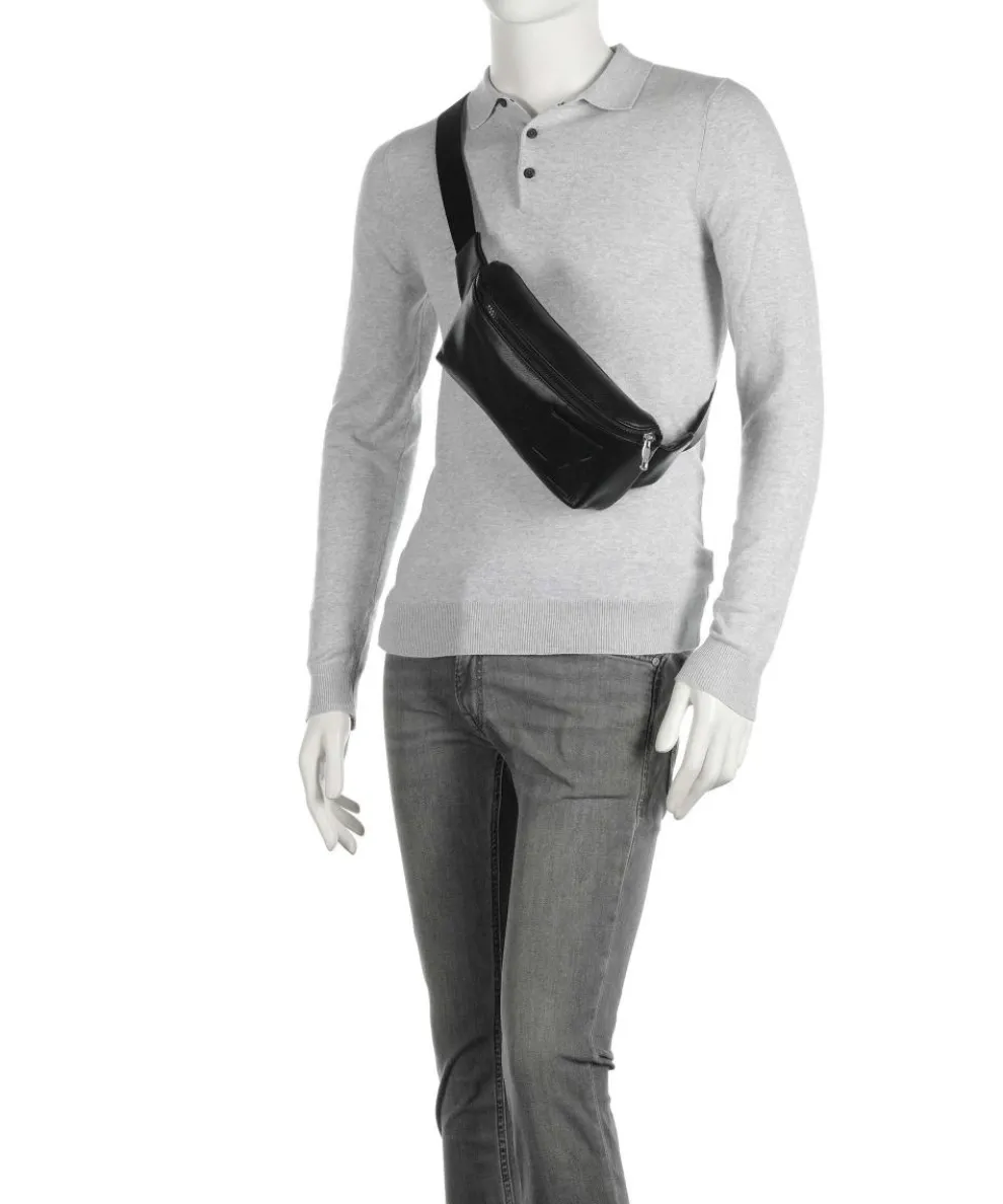 Gürteltasche Lederimitat schwarz