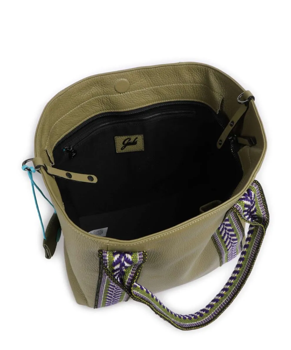 Guadalupe Lydia Shopper genarbtes Kalbsleder olivgrün