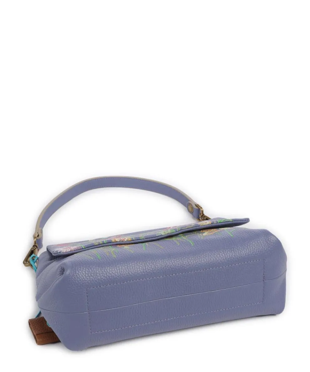 Guadalupe Nihan Schultertasche genarbtes Kalbsleder blau