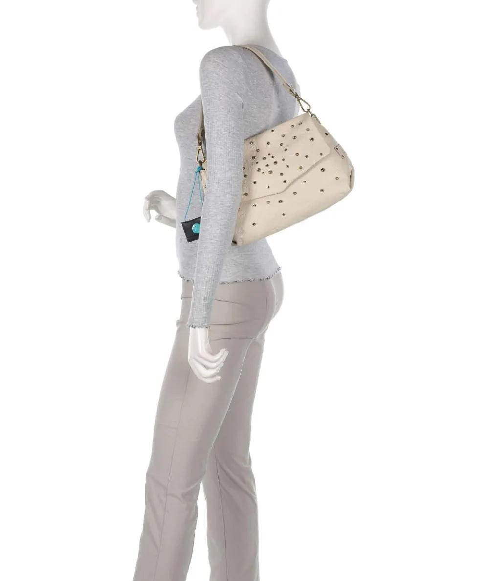 Guadalupe Nihan Schultertasche genarbtes Kalbsleder beige