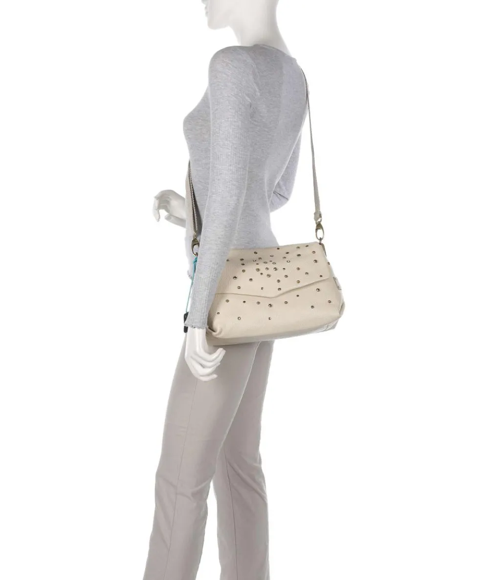 Guadalupe Nihan Schultertasche genarbtes Kalbsleder beige