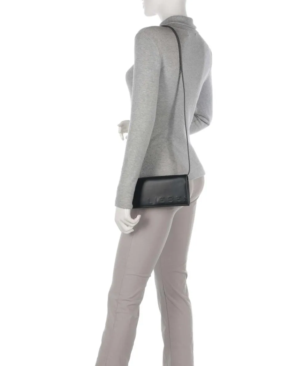 Paper Bag Logo Carter XS Umhängetasche glattes Leder schwarz