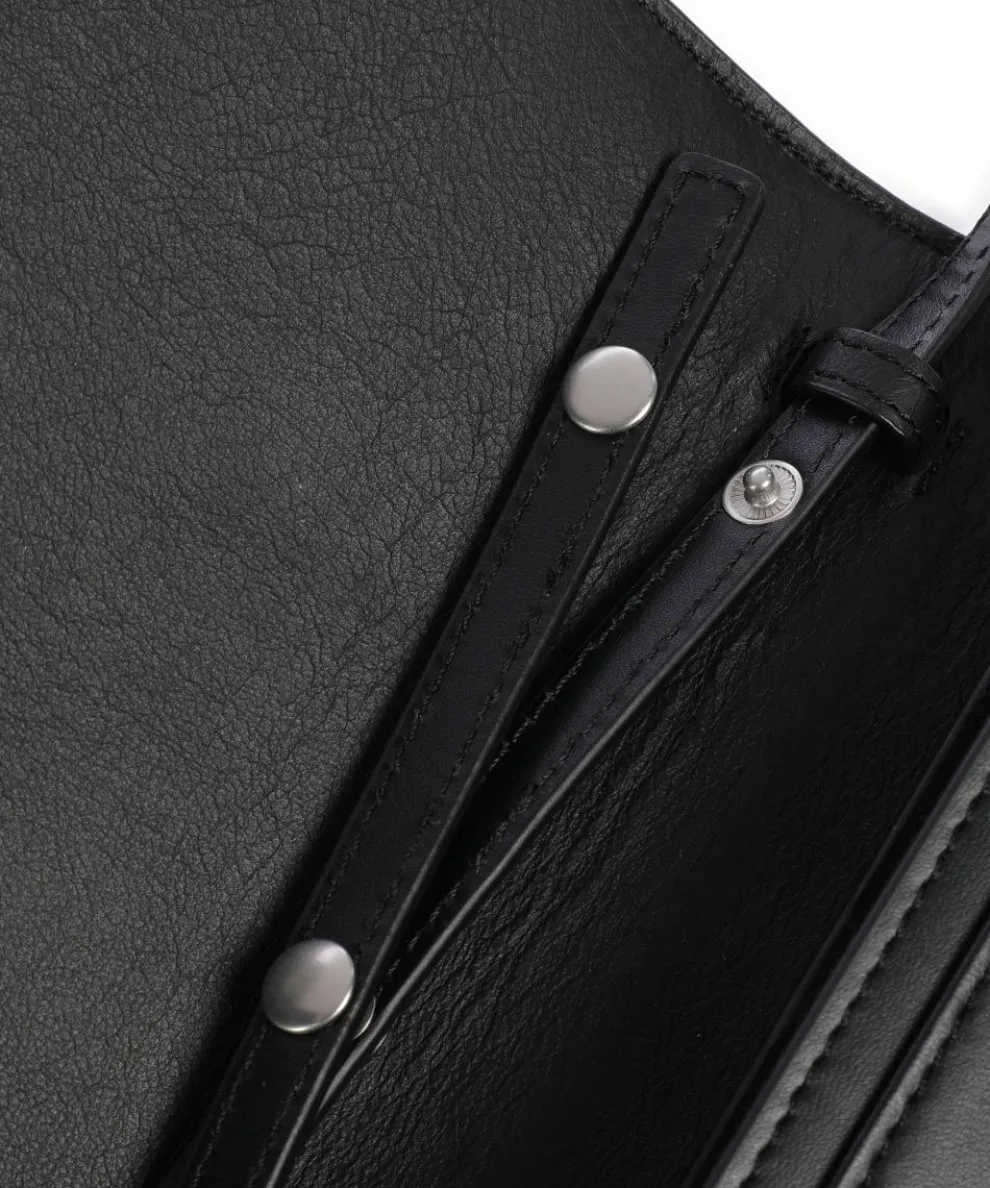 Paper Bag Logo Carter XS Umhängetasche glattes Leder schwarz