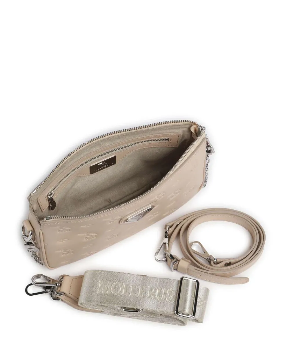 Stampato Zell Schultertasche Kalbsleder beige
