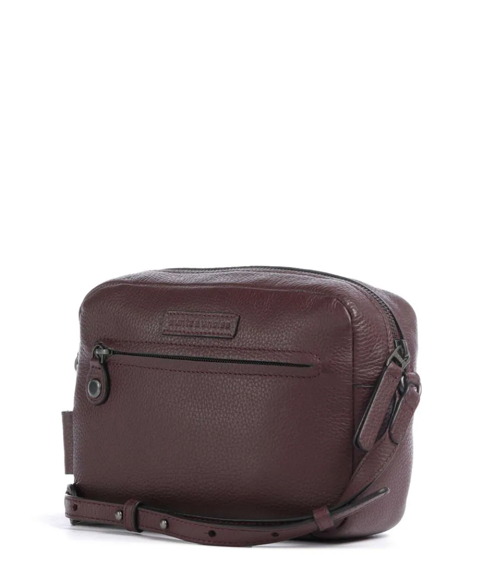 Philocalists Posh Umhängetasche genarbtes Leder bordeaux