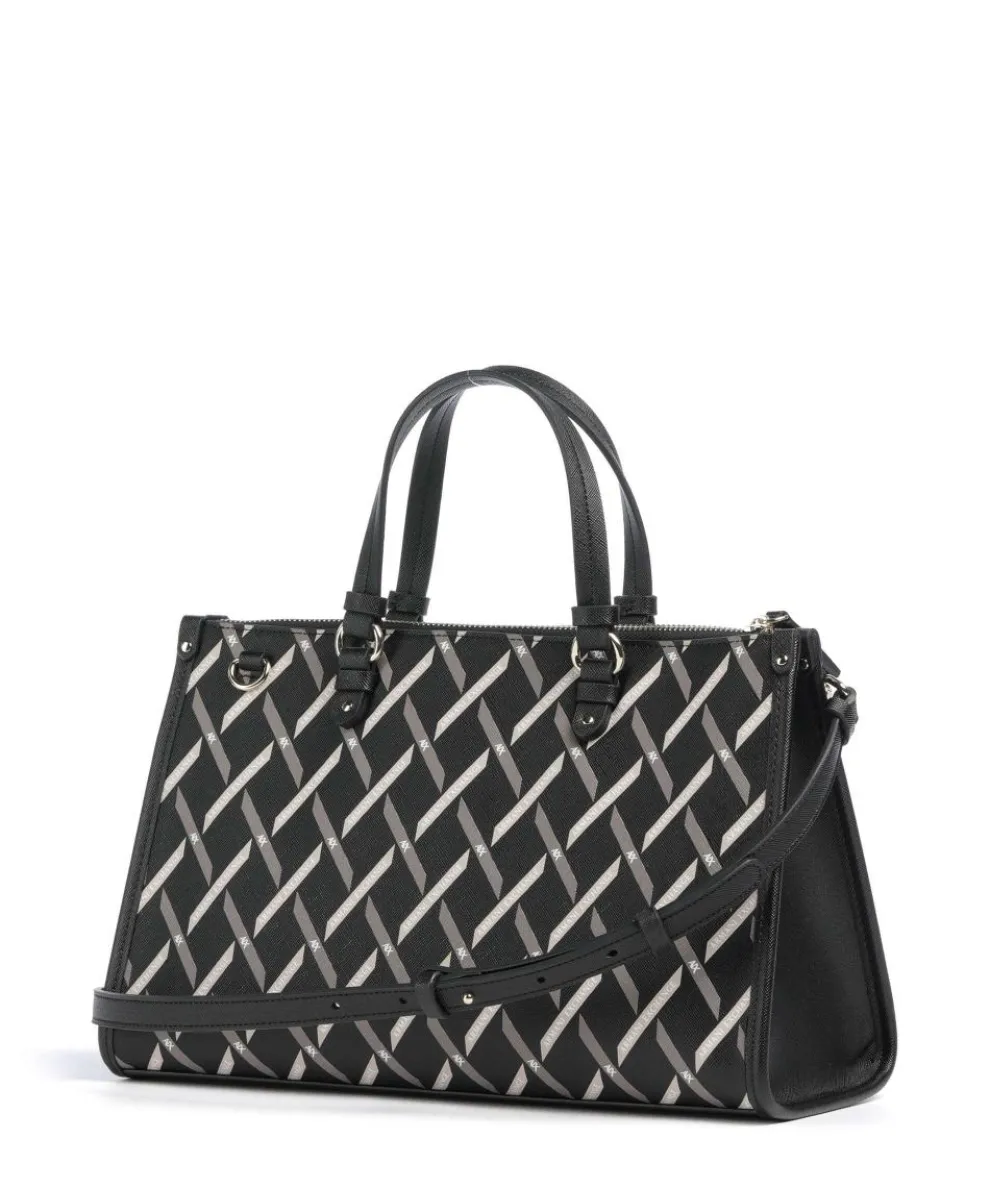 Gynger Logo M Handtasche Lederimitat schwarz