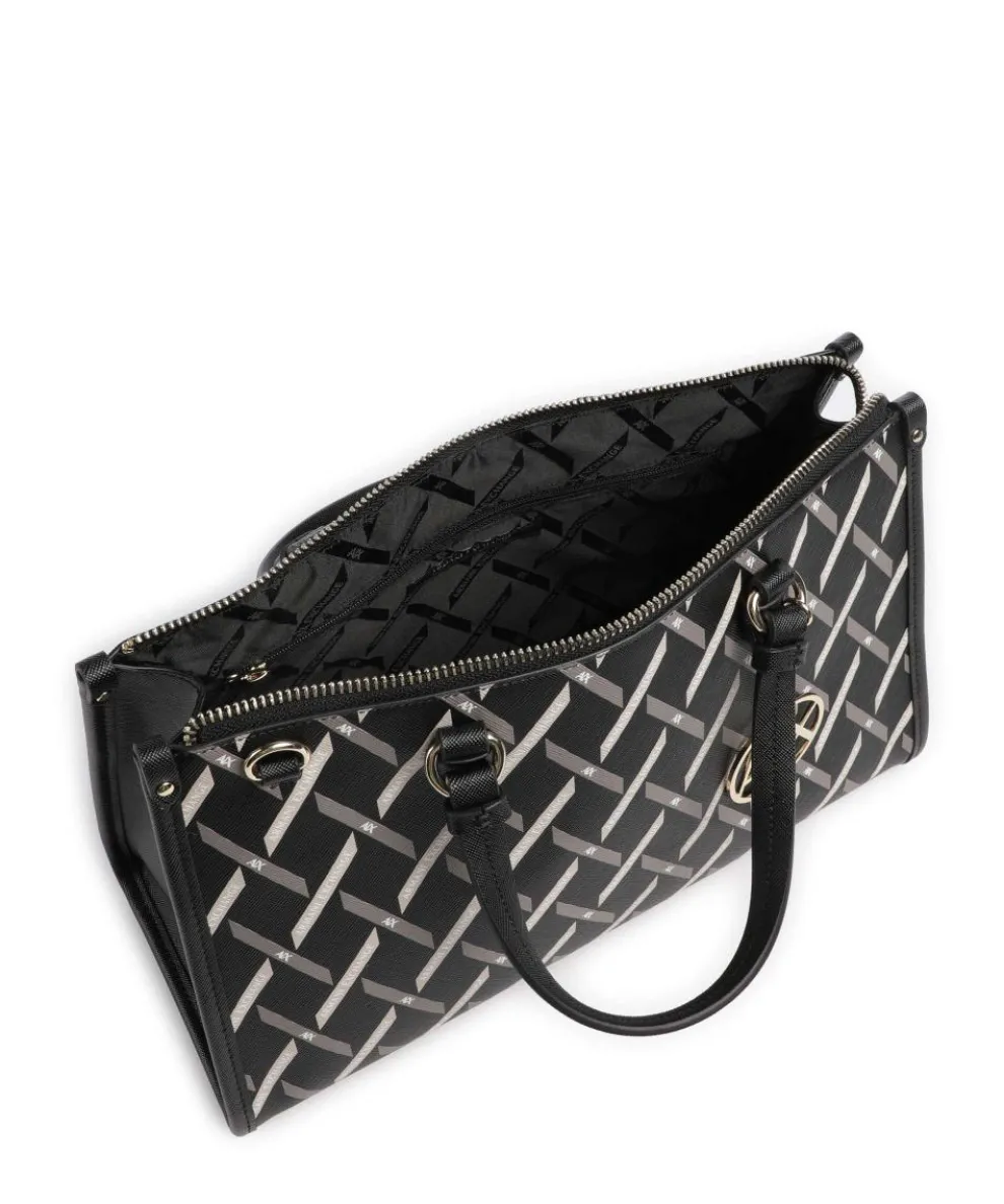 Gynger Logo M Handtasche Lederimitat schwarz