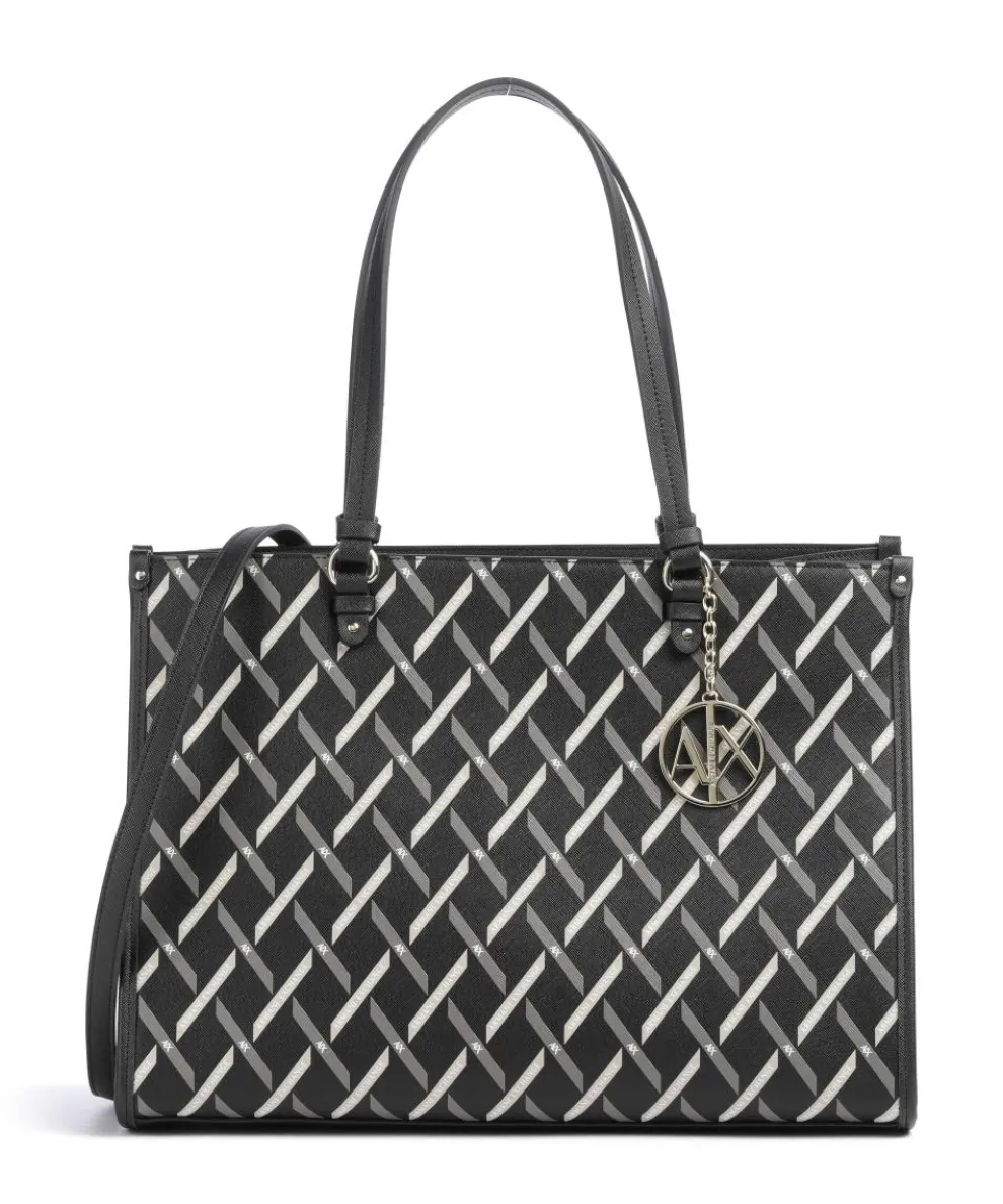 Gynger Logo Shopper Lederimitat schwarz