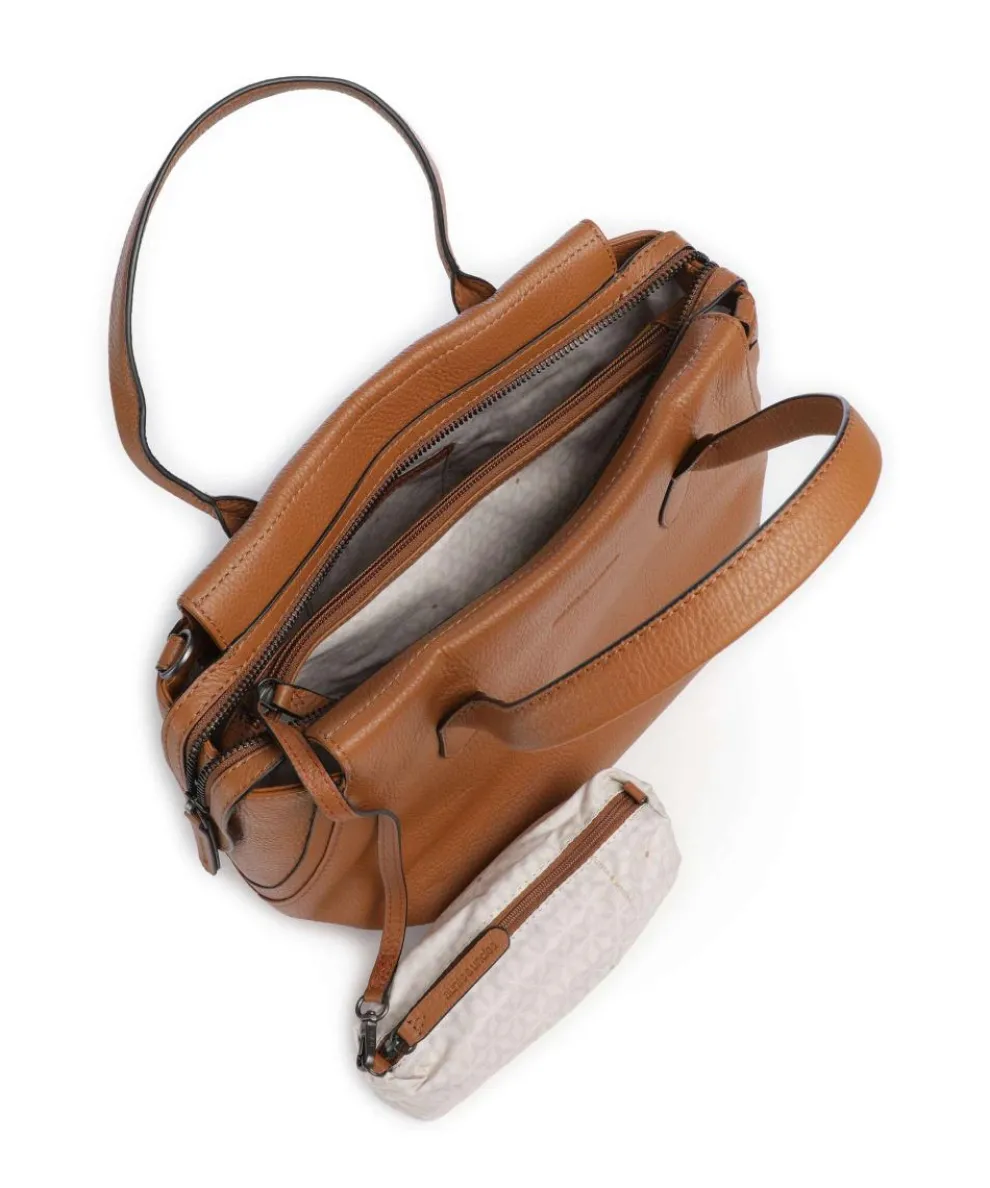 Philocalists Precious Handtasche genarbtes Rindsleder cognac