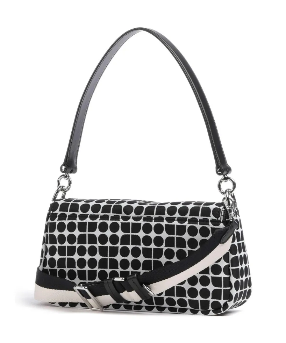 Noel Schultertasche recyceltes Polyester schwarz/weiß