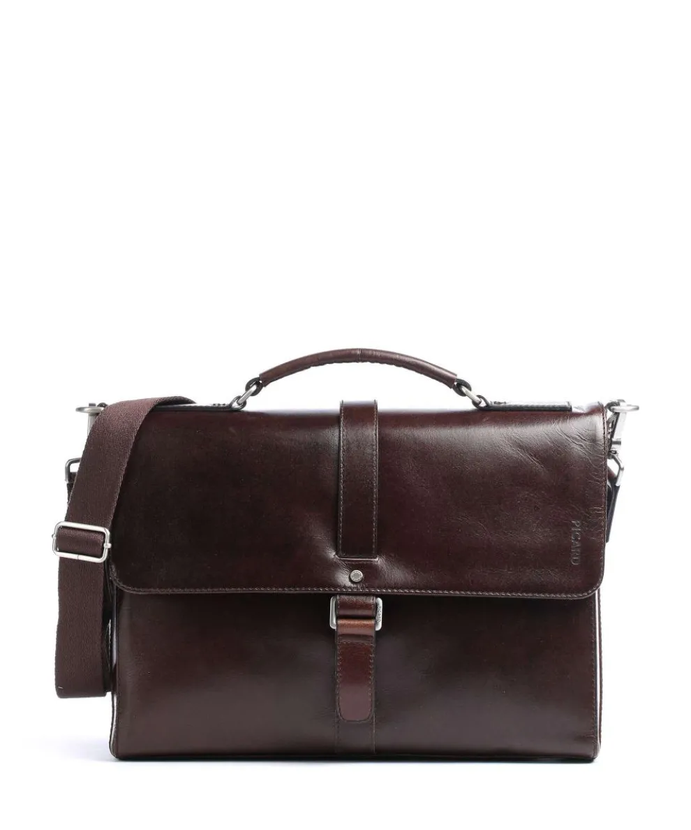 Business Buddy Aktentasche genarbtes Rindsleder dunkelbraun