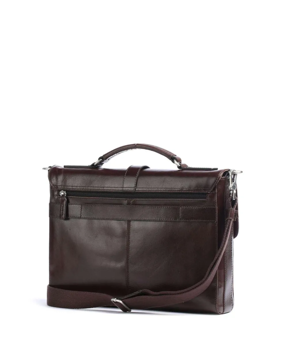 Business Buddy Aktentasche genarbtes Rindsleder dunkelbraun