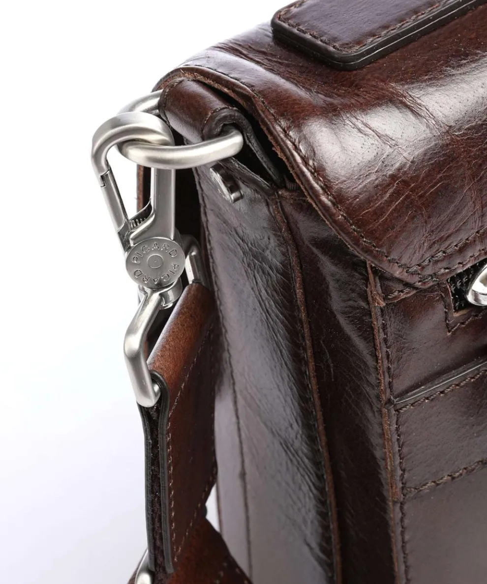 Business Buddy Aktentasche genarbtes Rindsleder dunkelbraun