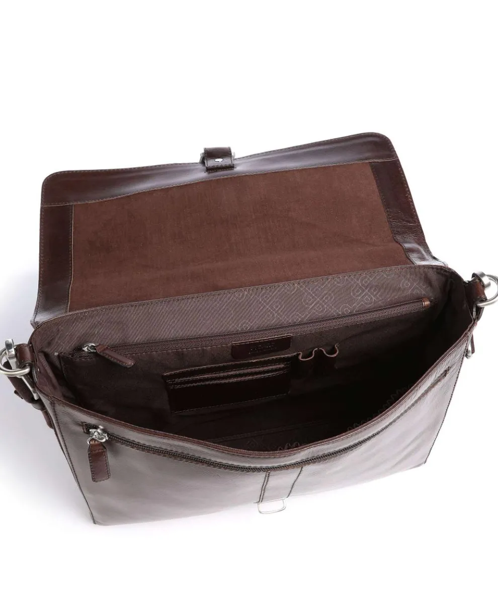 Business Buddy Aktentasche genarbtes Rindsleder dunkelbraun