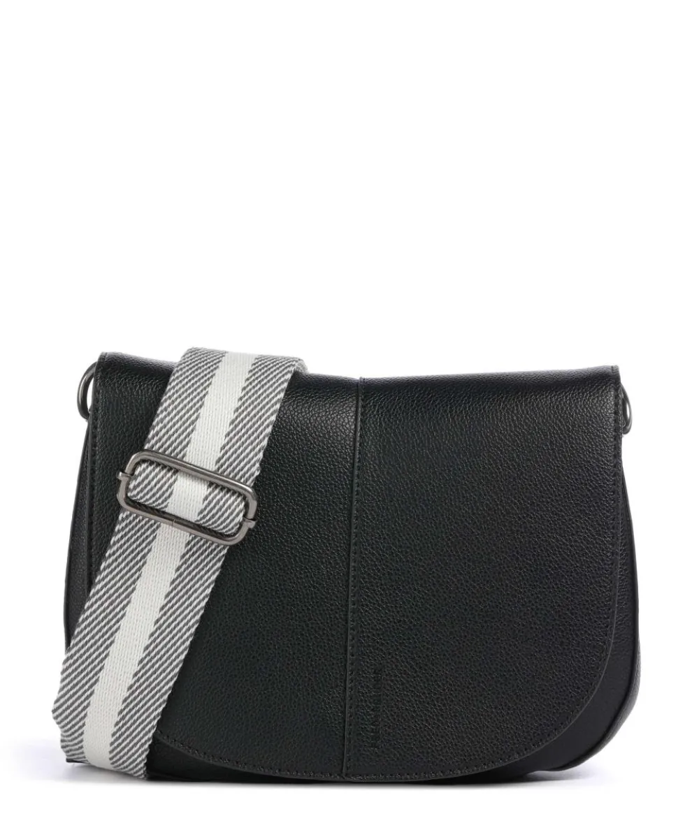 Bestie Umhängetasche genarbtes Leder schwarz