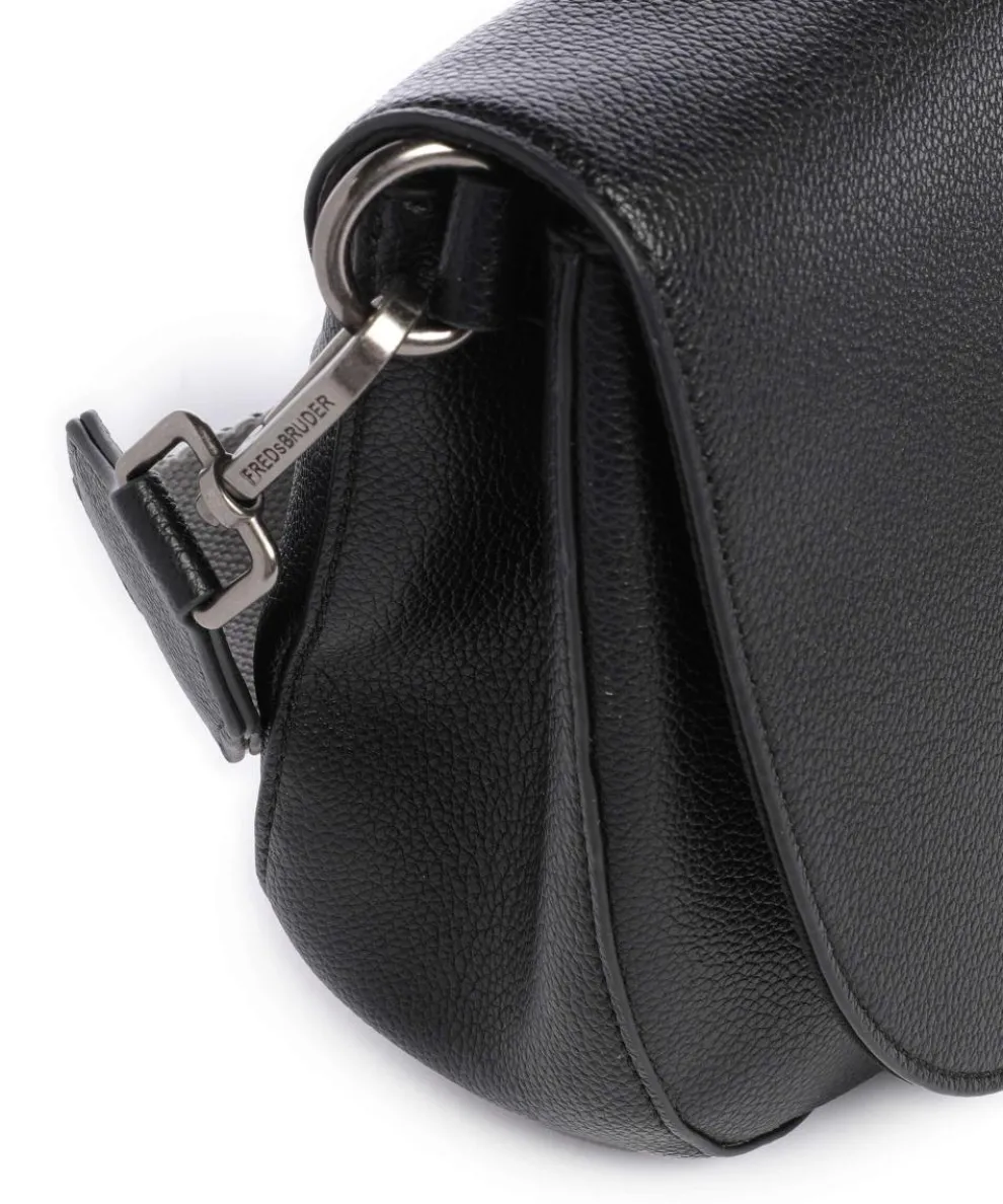 Bestie Umhängetasche genarbtes Leder schwarz