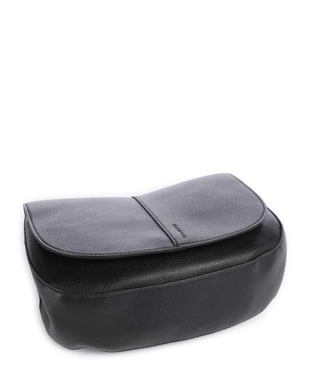 Bestie Umhängetasche genarbtes Leder schwarz