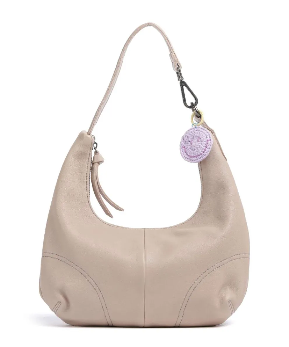 Take A Smile Beuteltasche Schafsleder beige